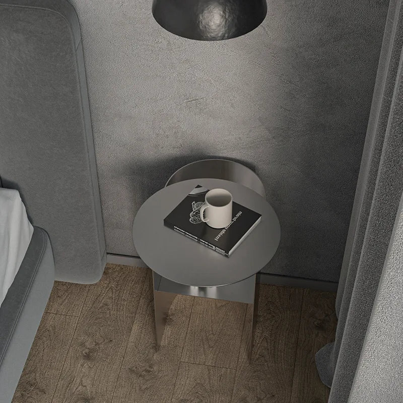 Orbis Brushed Steel Side Table