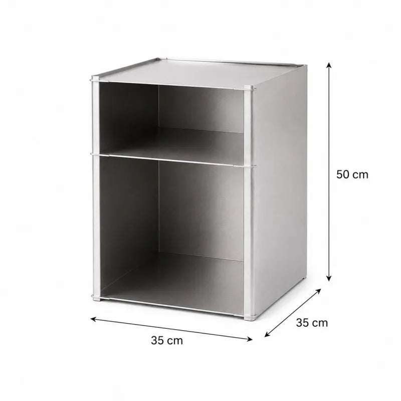 Cubo Brushed Steel Side Table