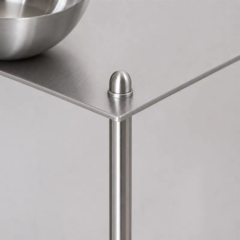 Atria Brushed Steel Three-Tier Shelf