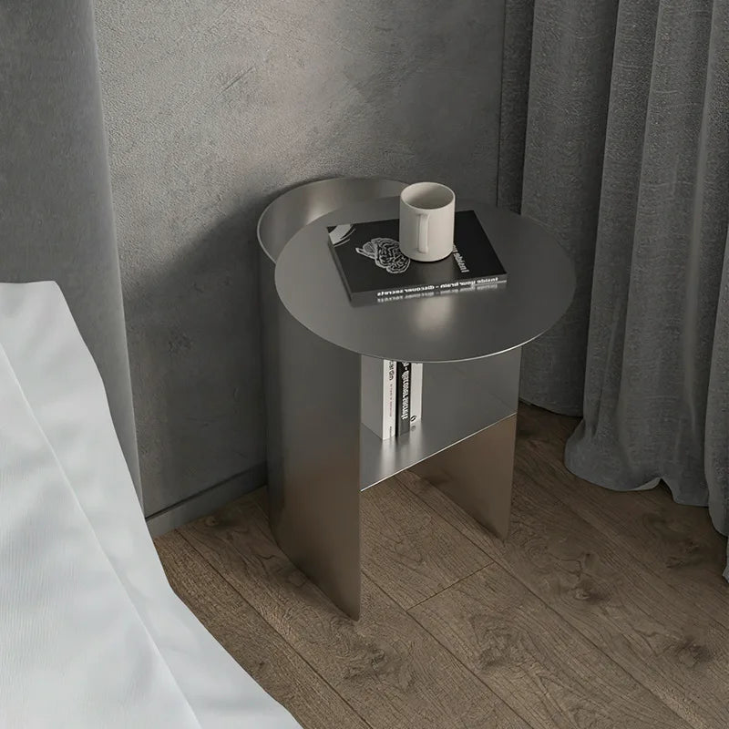 Orbis Brushed Steel Side Table