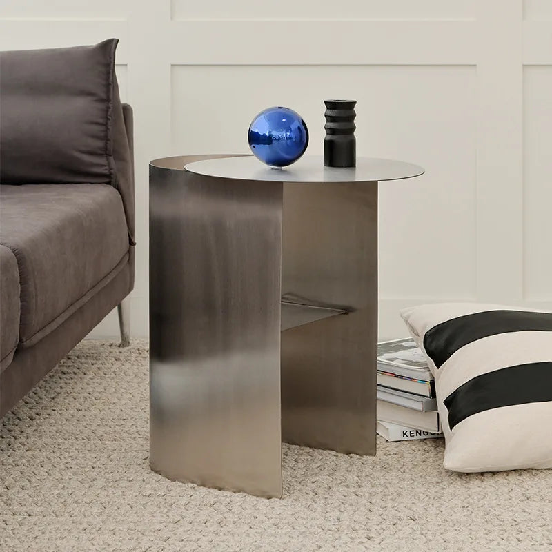 Orbis Brushed Steel Side Table