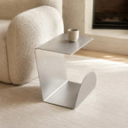 Arcus Brushed Steel Magazine Table