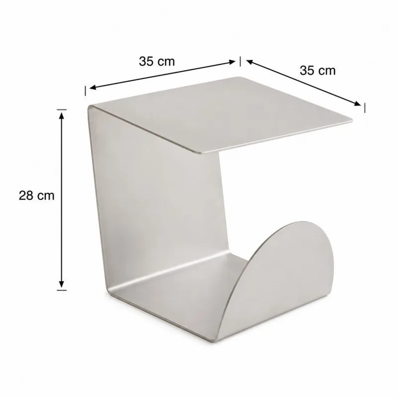 Arcus Brushed Steel Magazine Table