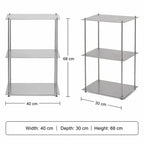 Atria Brushed Steel Three-Tier Shelf