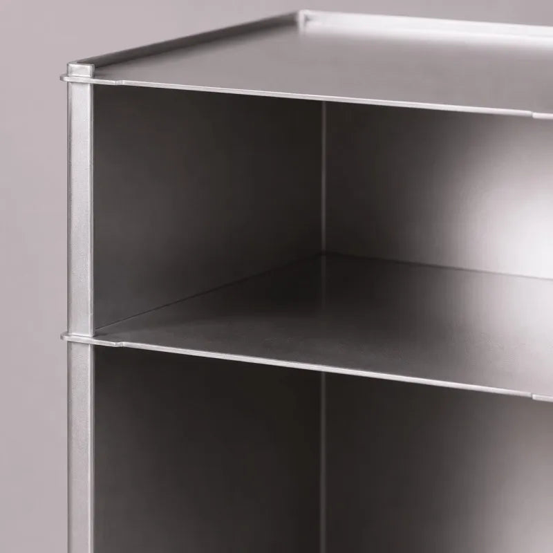 Cubo Brushed Steel Side Table