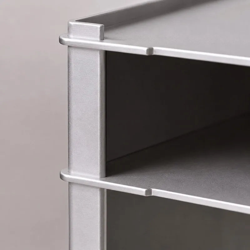Cubo Brushed Steel Side Table