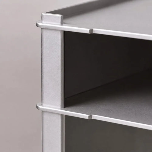 Cubo Brushed Steel Side Table