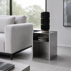 Cubo Brushed Steel Side Table