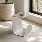 Arcus Brushed Steel Magazine Table