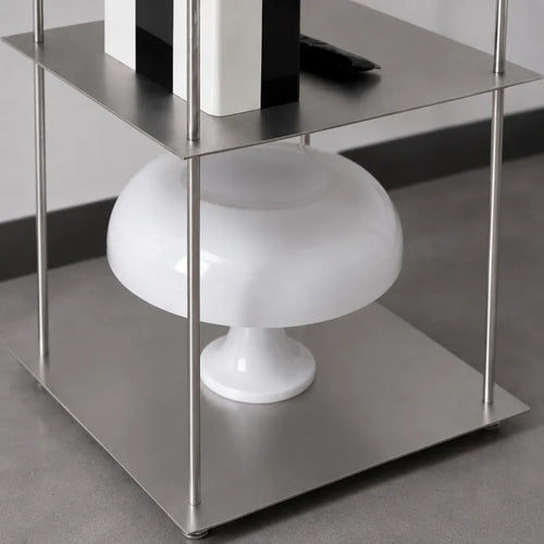 Atria Brushed Steel Three-Tier Shelf