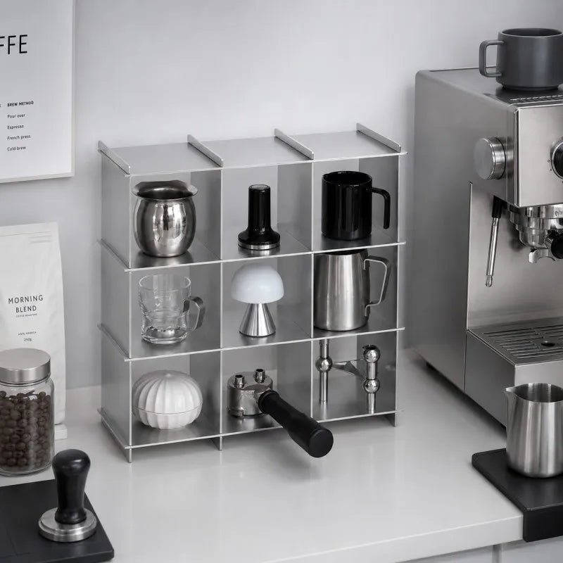 Tessera Brushed Steel Display Shelf